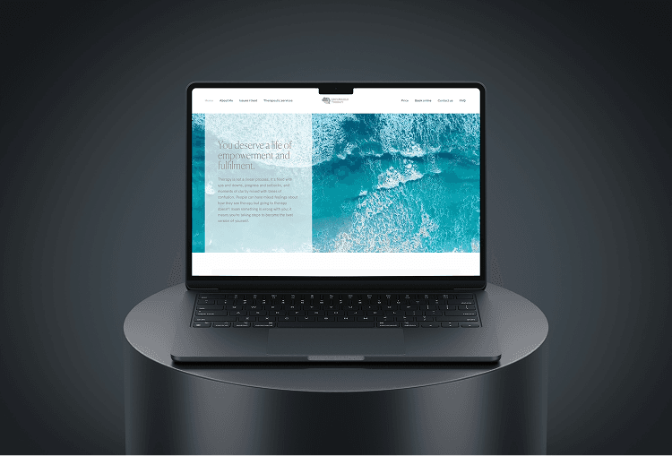 Claudia Psychology platform interface showcasing teletherapy sessions and client dashboards