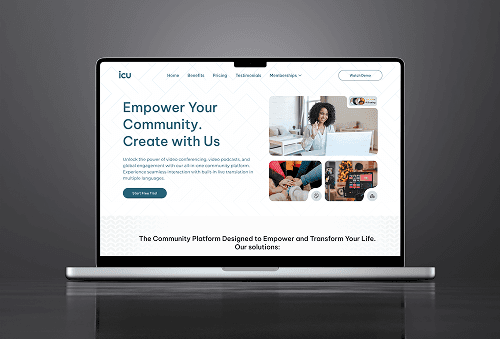ICU Community platform interface showcasing features and functionalities